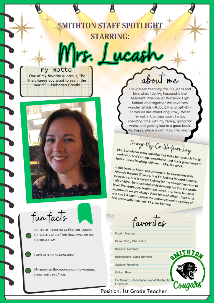 staff spotlight - mrs. lucash