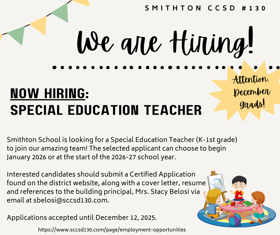 special education teacher, now hiring
