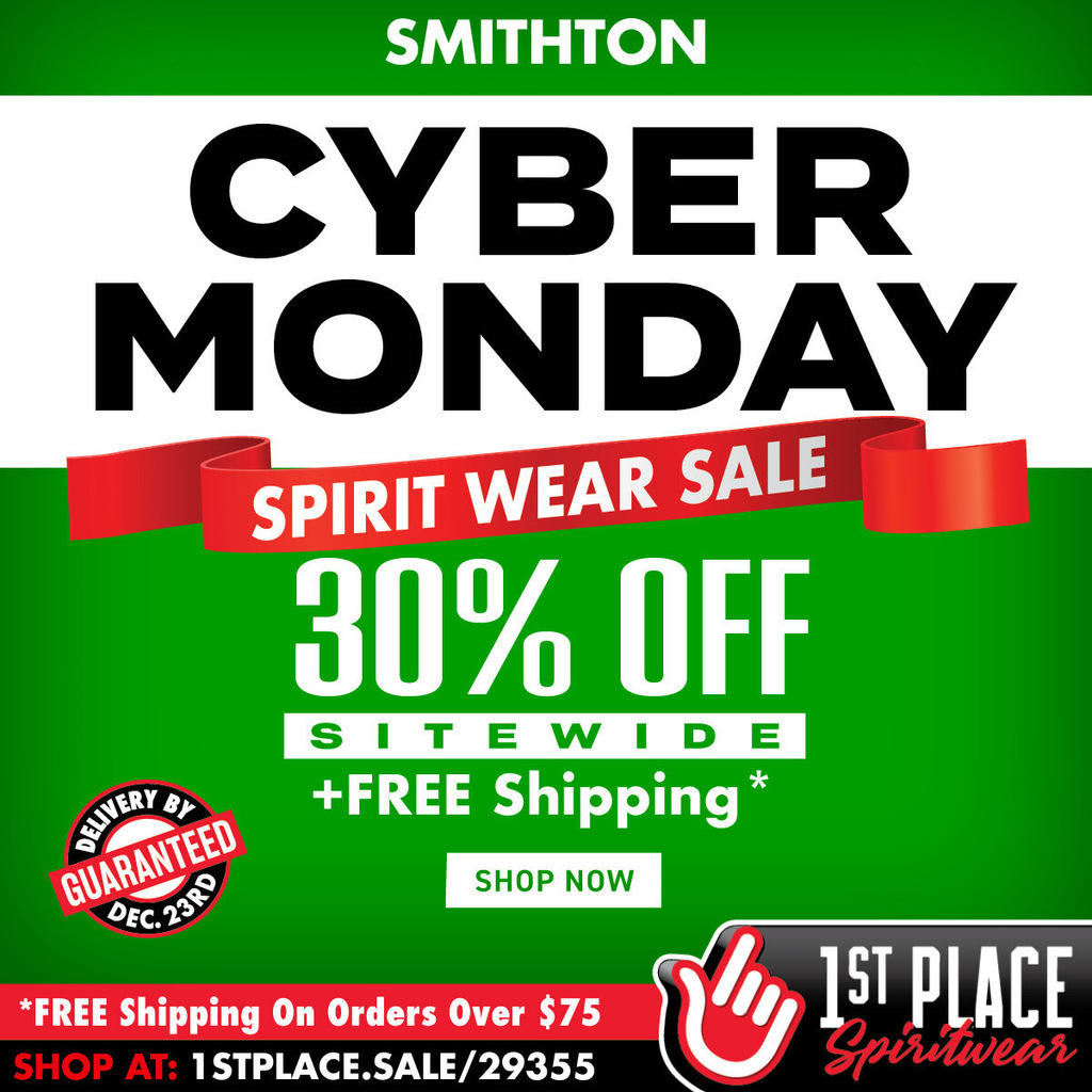 30% off cyber monday - 1st place spiritwear