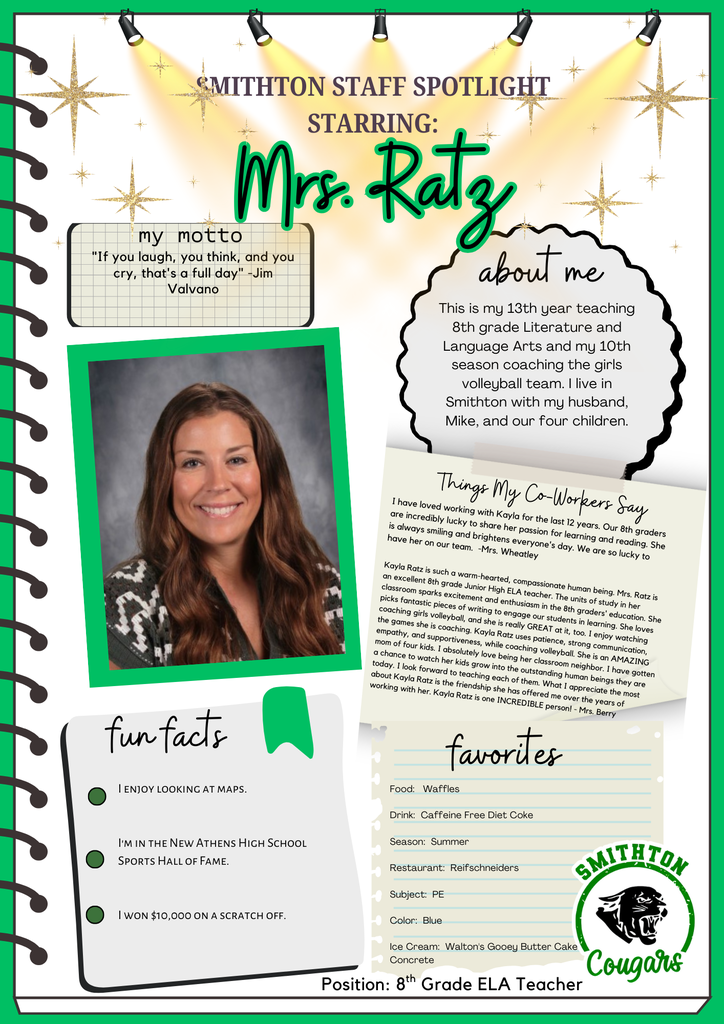 staff spotlight - mrs. ratz