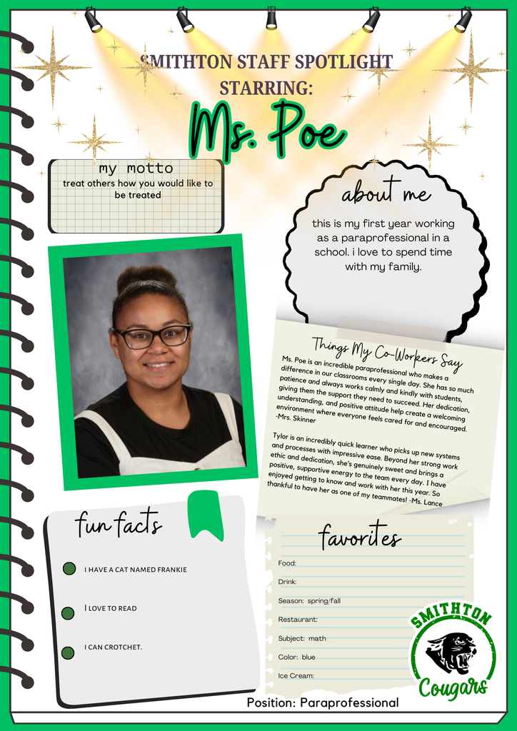 staff spotlight - ms. poe