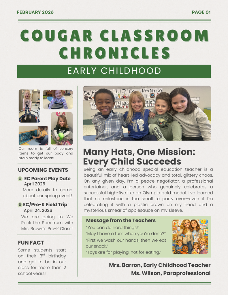 cougar classroom chronicles - early childhood