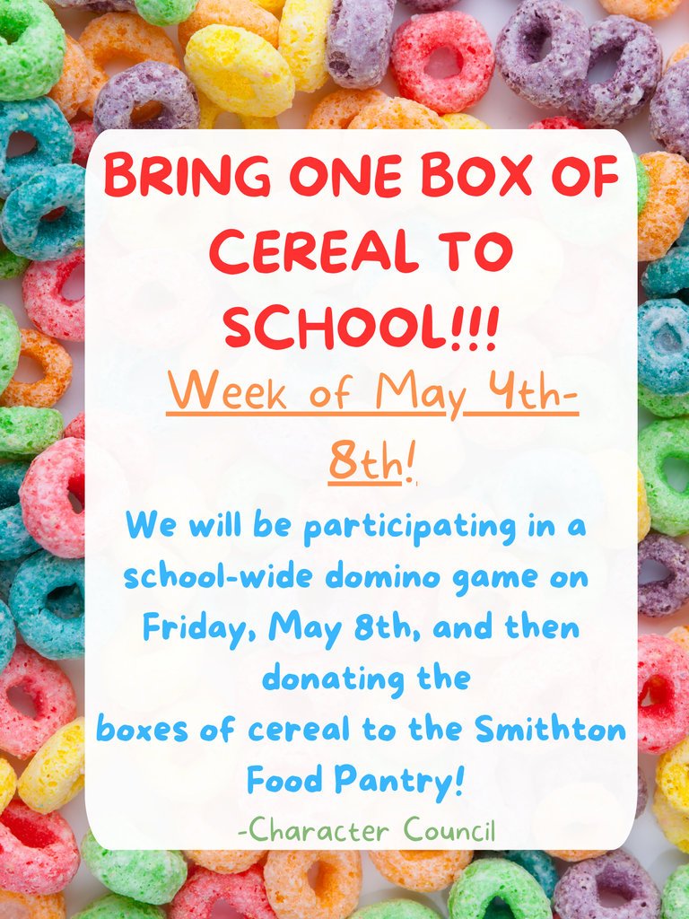 bring one box of cereal to school week of may 4th 