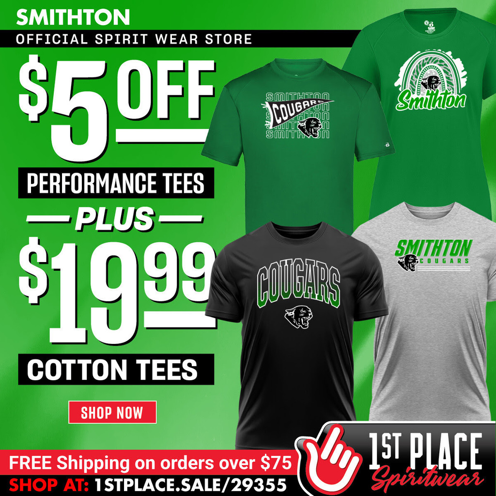 smithton spiritwear sale  $5 off performance tees