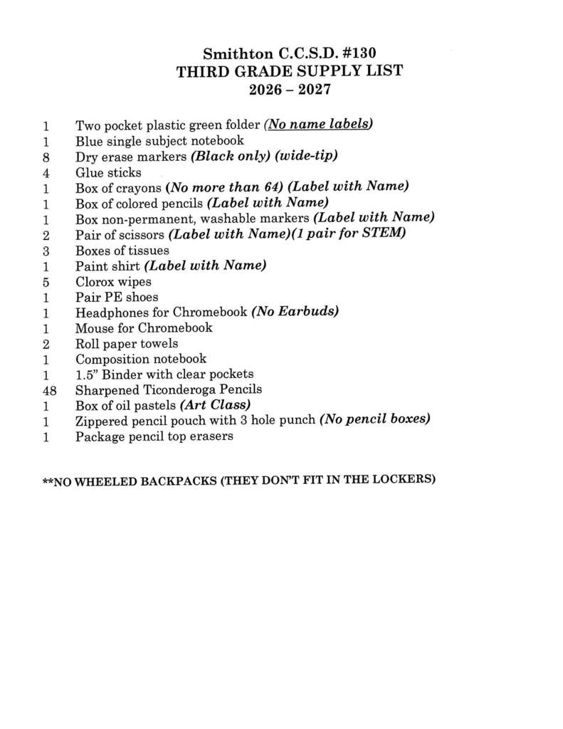 classroom supply list 26-27