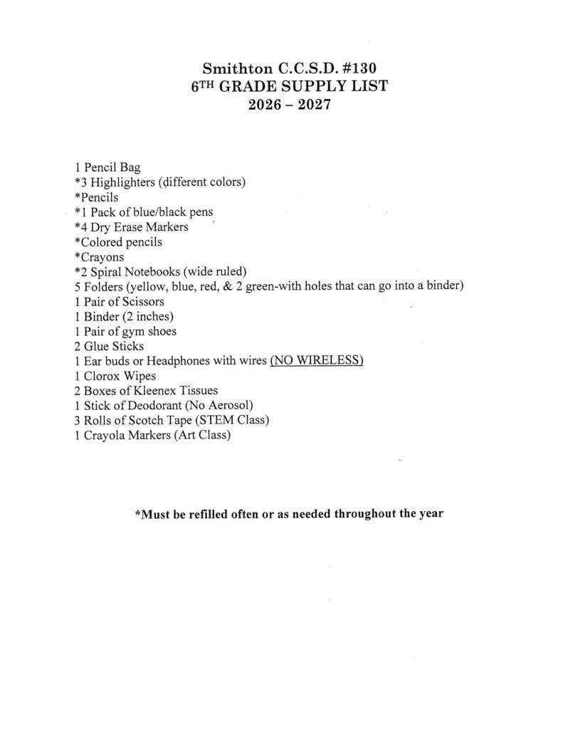 classroom supply list 26-27