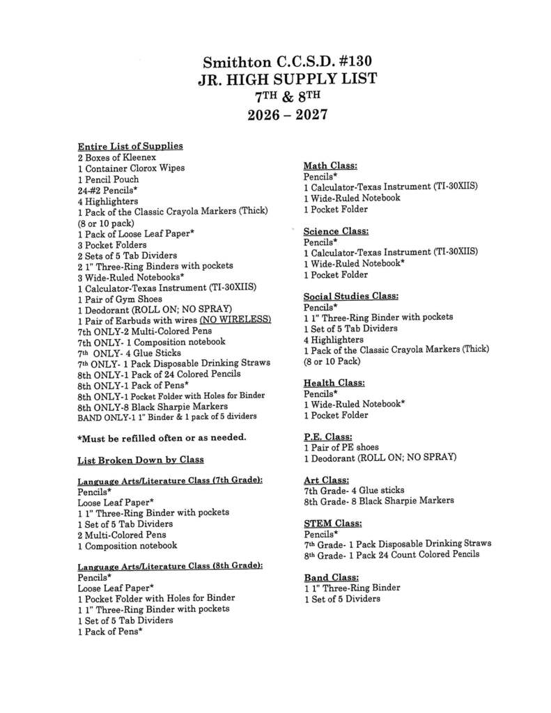 classroom supply list 26-27