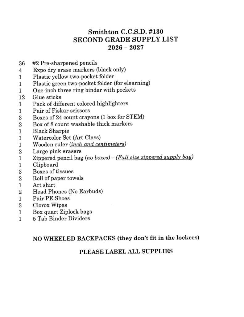 classroom supply list 26-27