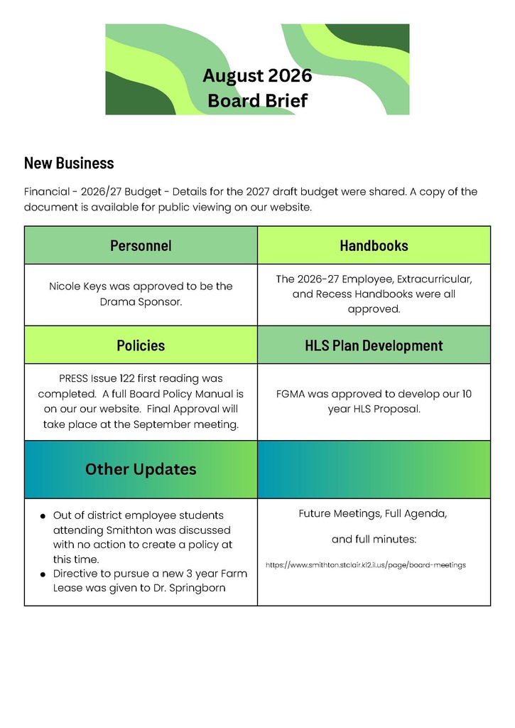 august 2026 board brief