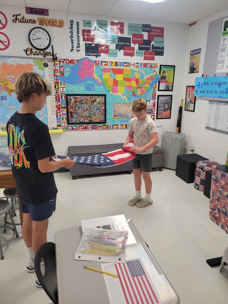 7th grade american flag folding