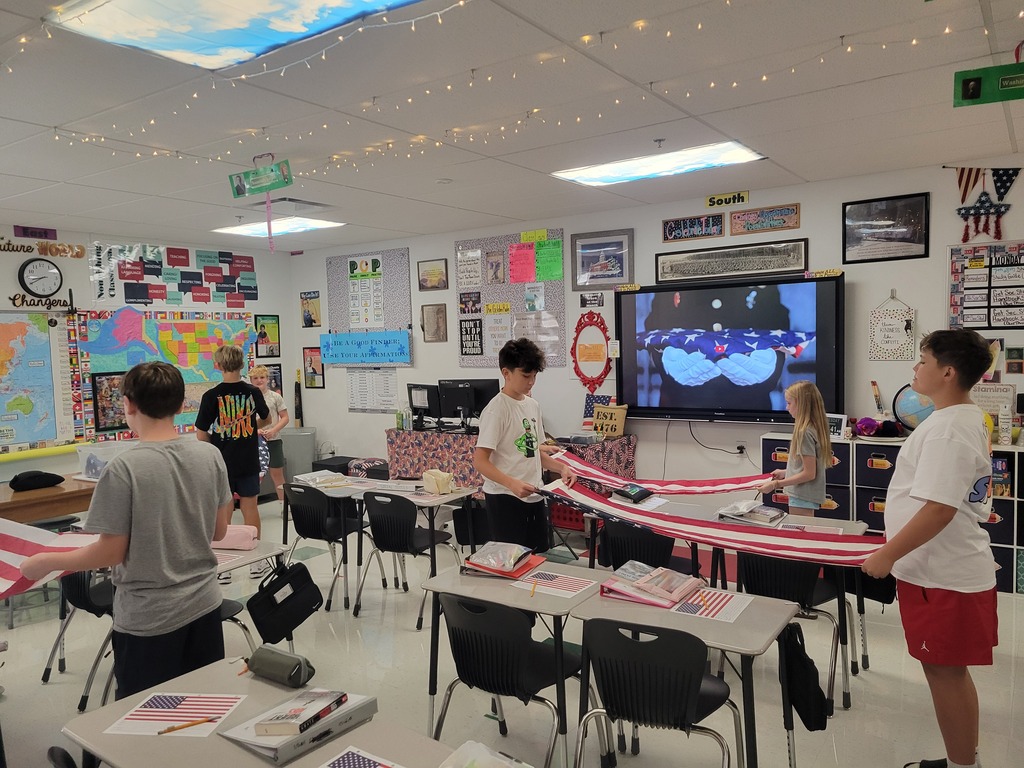 7th grade american flag folding