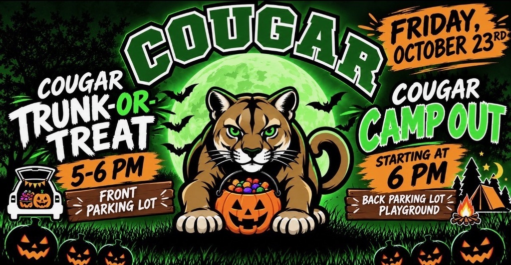 trunk or treat and cougar campout friday 10/23