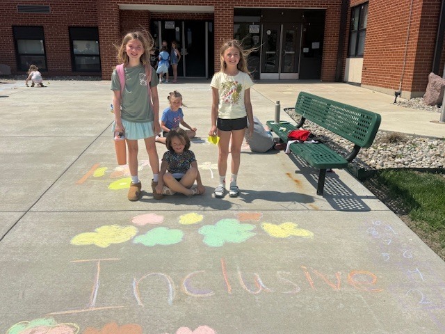 kinder & 3rd buddies - sidewalk chalk