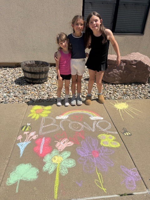 kinder & 3rd buddies - sidewalk chalk