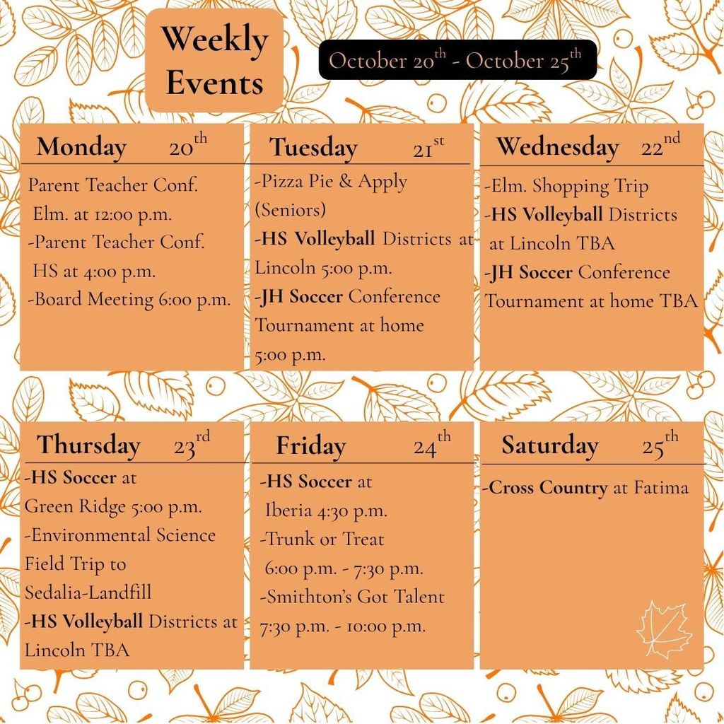 Weekly Events