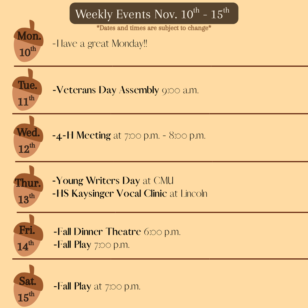 Weekly Events