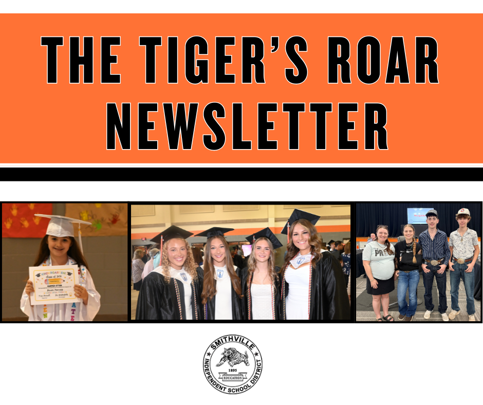 the tiger's roar newsletter with photos of students and staff