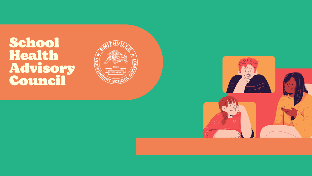 "School Health Advisory Council" with pictures of people talking to each other