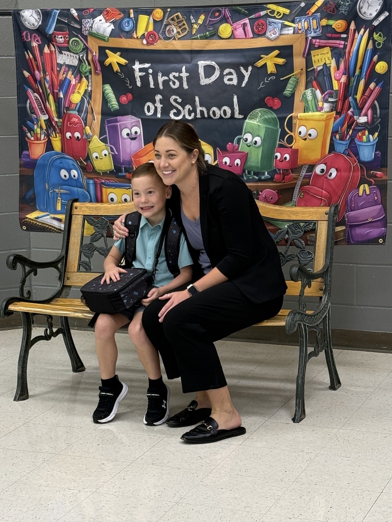 mom and son on first day of school