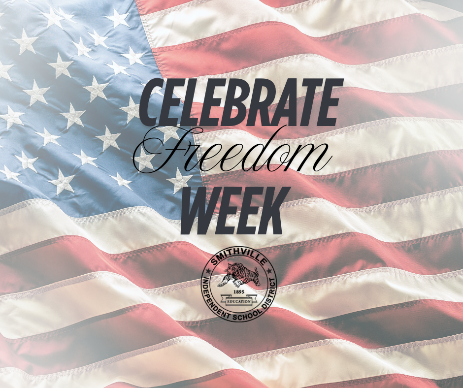 american flag with "celebrate freedom week"