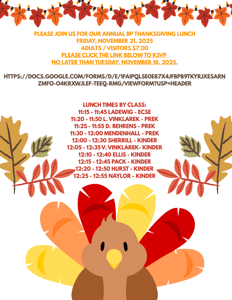 Thanksgiving Day Lunch Information and RSVP Link
