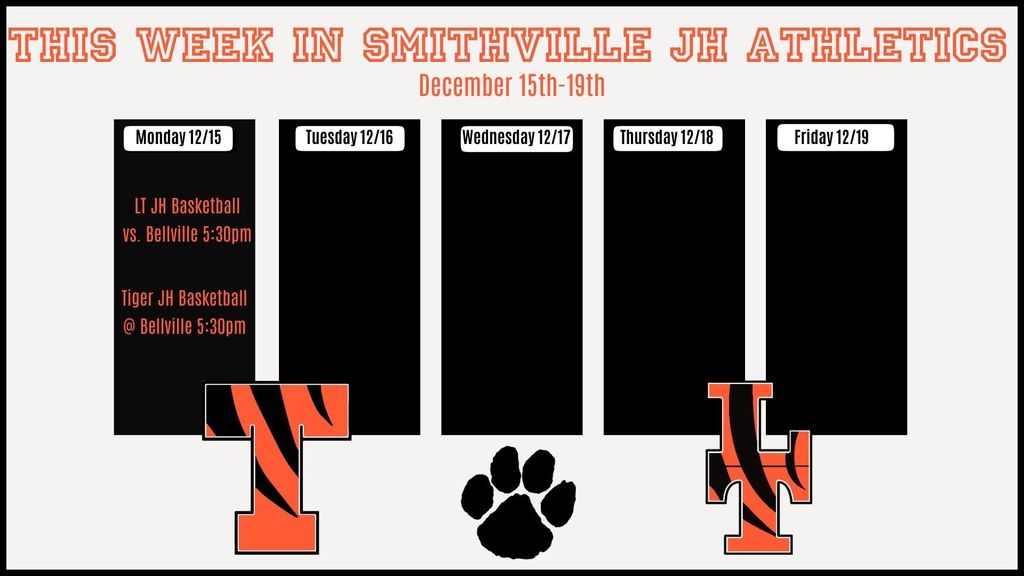 JH Athletics Week At a Glance 12/15-12/19