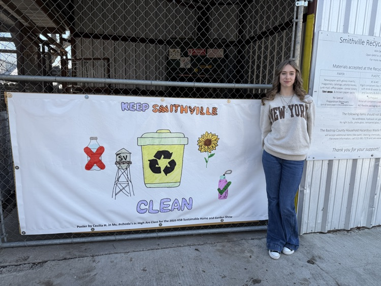 student with artwork