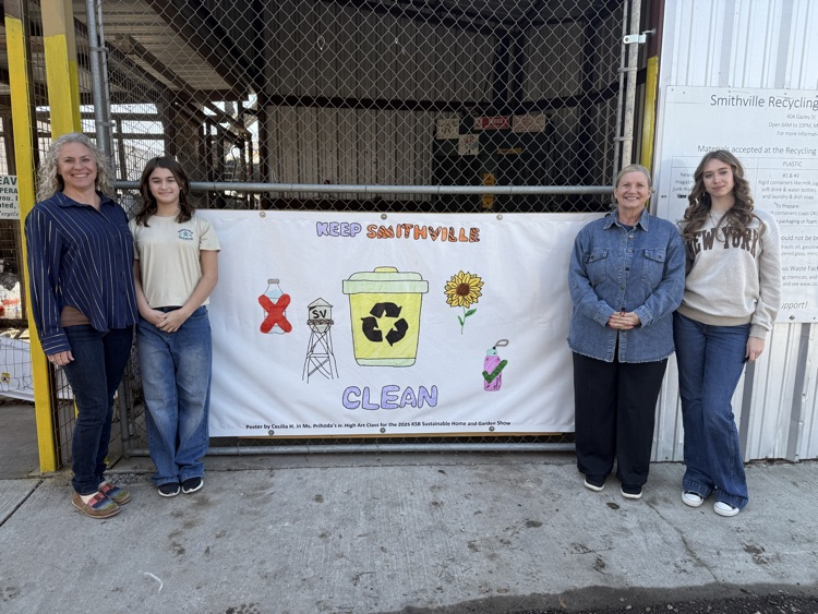 student and family with artwork 