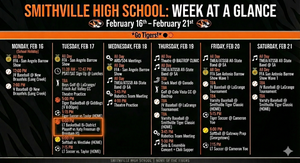 SHS Week at a Glance