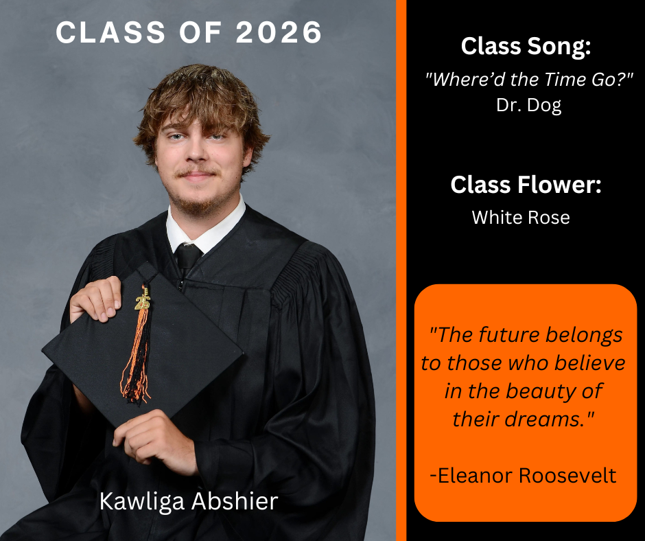 a boy in a graduation gown holding graduation cap with "Class of 2026" above him