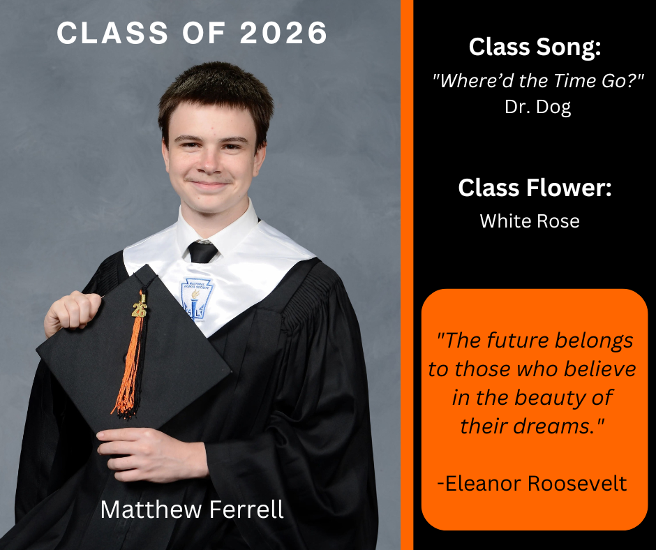 a boy in a graduation gown holding graduation cap with "Class of 2026" above him