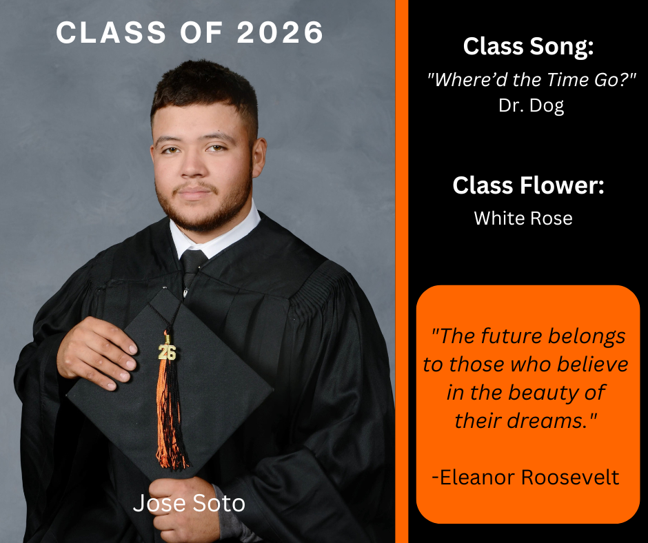 a boy in a graduation gown holding graduation cap with "Class of 2026" above him