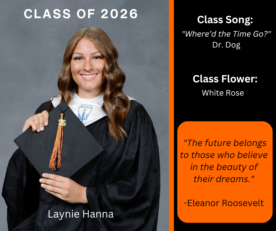 a girl in a graduation gown hold a graduation cap with the words "Class of 2026" above her
