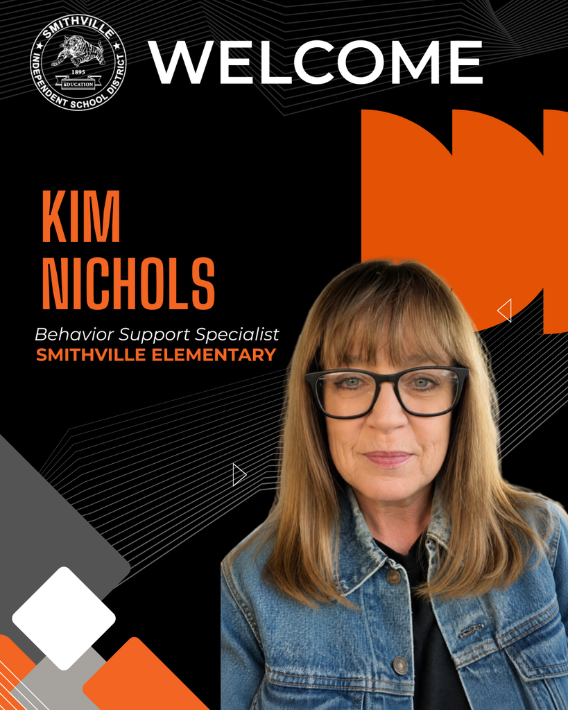 Black and orange background with a photo of a woman. She wears glasses and a denim jacket. Text reads "Welcome Kim Nichols" and her title.