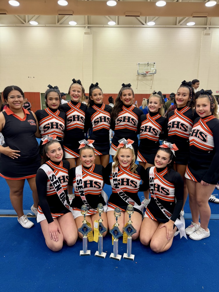 group of cheerleaders at camp