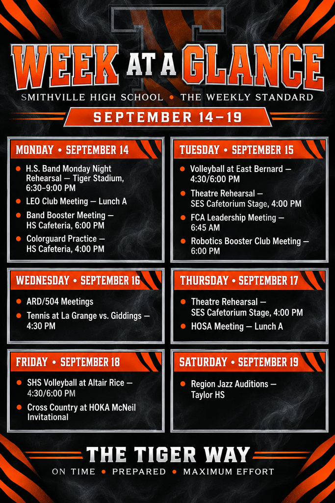 SHS Week at a glance