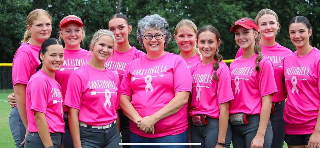 HS softball pink night team picture