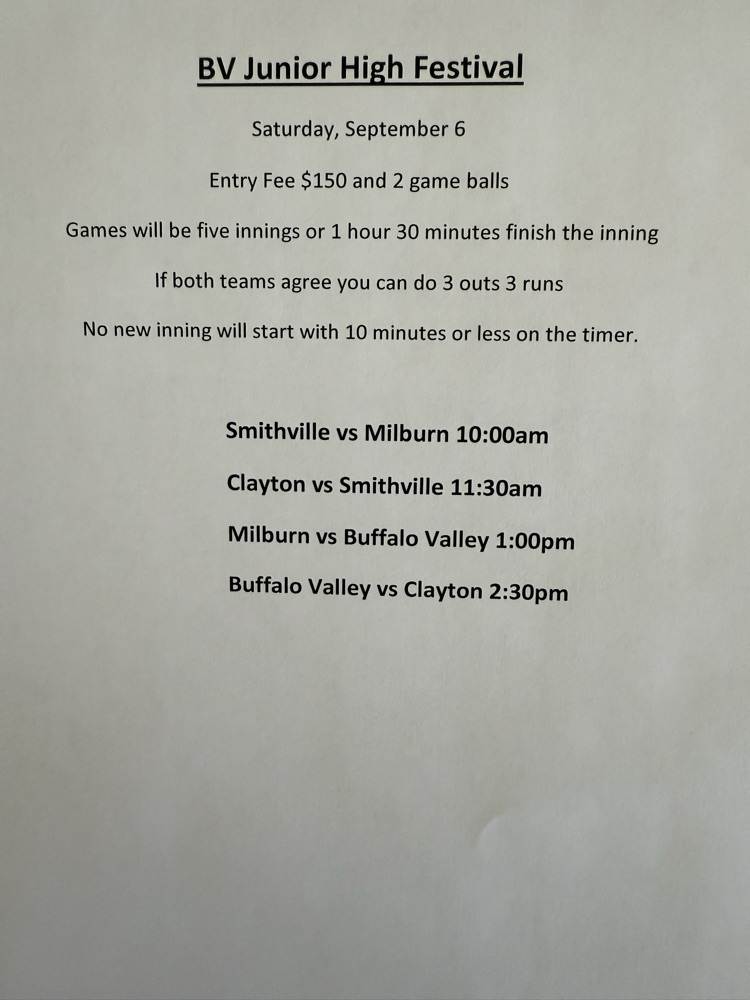 updated BV JH Baseball festival schedule 
