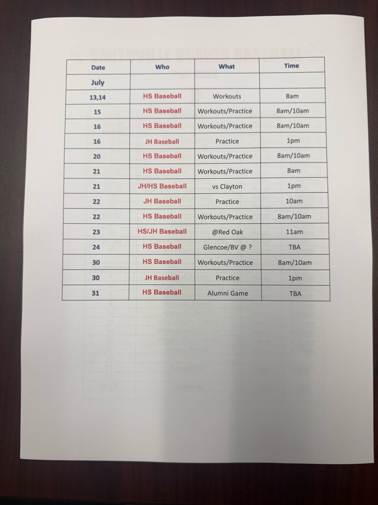 schedule