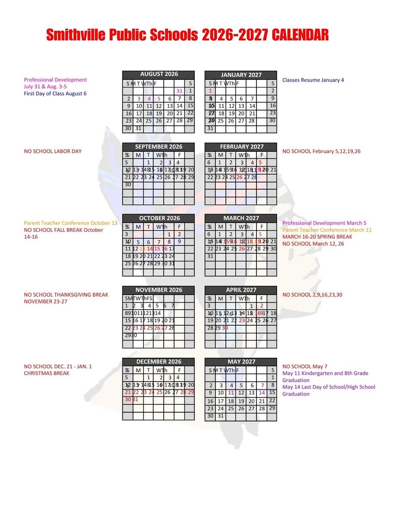 2026-2027 School Calendar