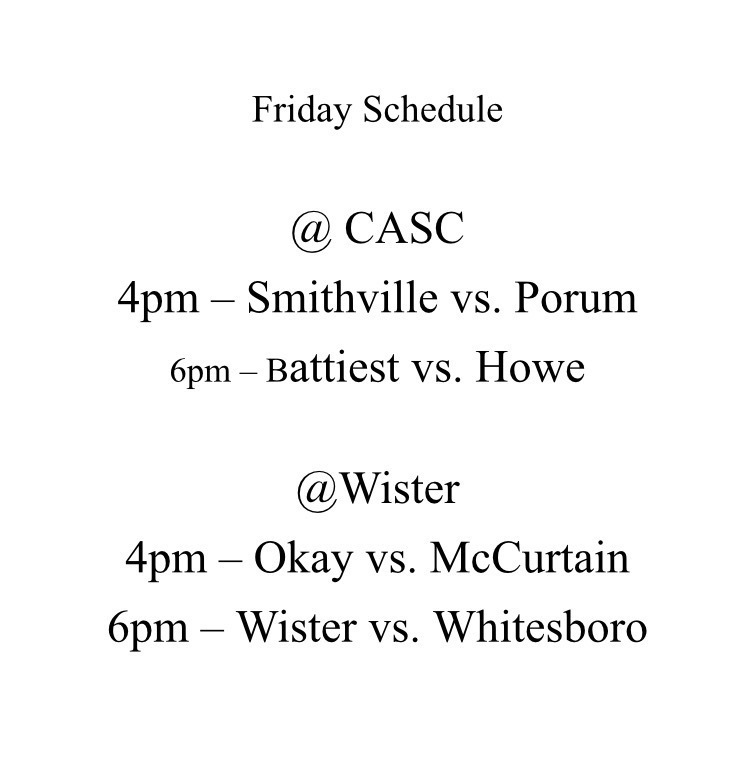 CASC Friday 8-14-26 Schedule