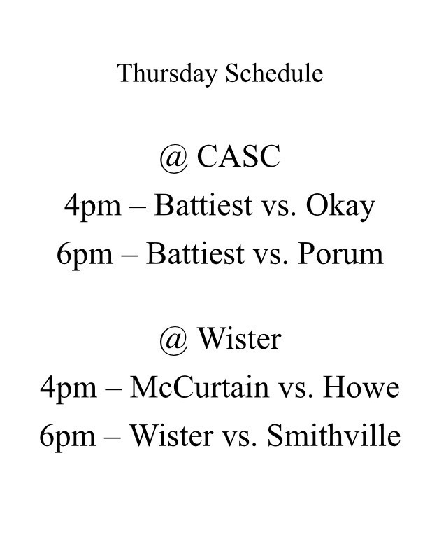 CASC Thursday 8-13-26 Schedule