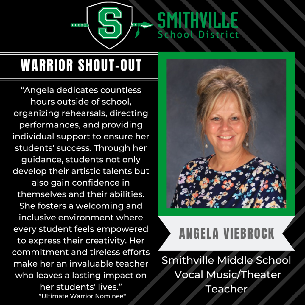Angela dedicates countless hours outside of school, organizing rehearsals, directing performances, and providing individual support to ensure her students' success. Through her guidance, students not only develop their artistic talents but also gain confidence in themselves and their abilities. She fosters a welcoming and inclusive environment where every student feels empowered to express their creativity. Her commitment and tireless efforts make her an invaluable teacher who leaves a lasting impact on her students' lives.