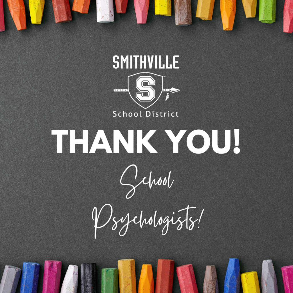 A Chalkboard graphic that reads "Thank You! School Psychologists!"