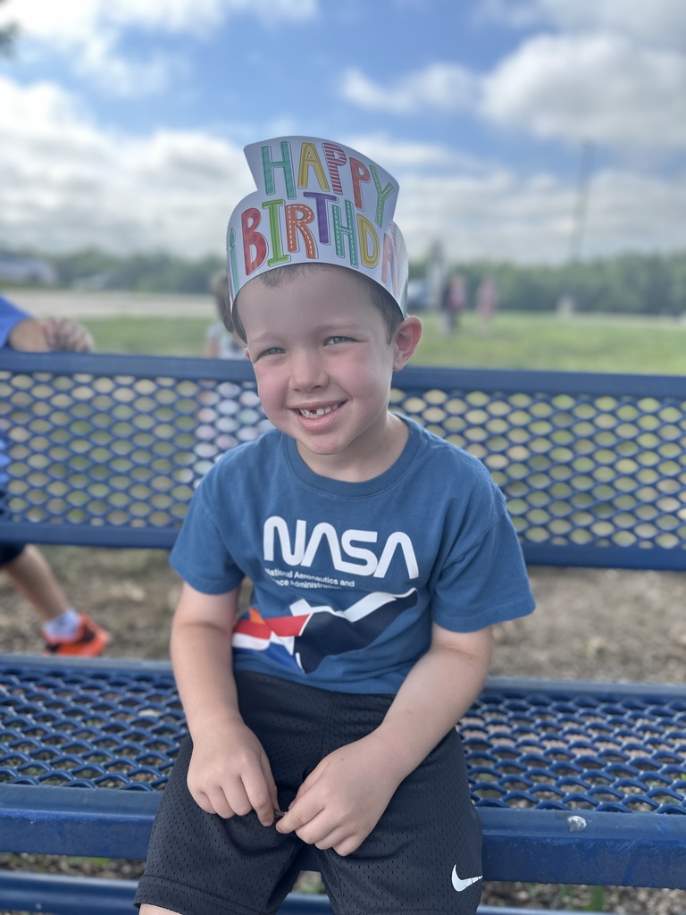 A little boy with a birthday crown on his head