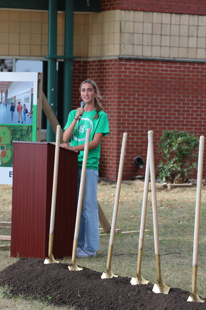High School student speaking behind a podium
