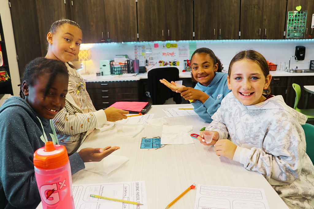 Mrs. Crouch's class exploring the physical changes of an ice cube.