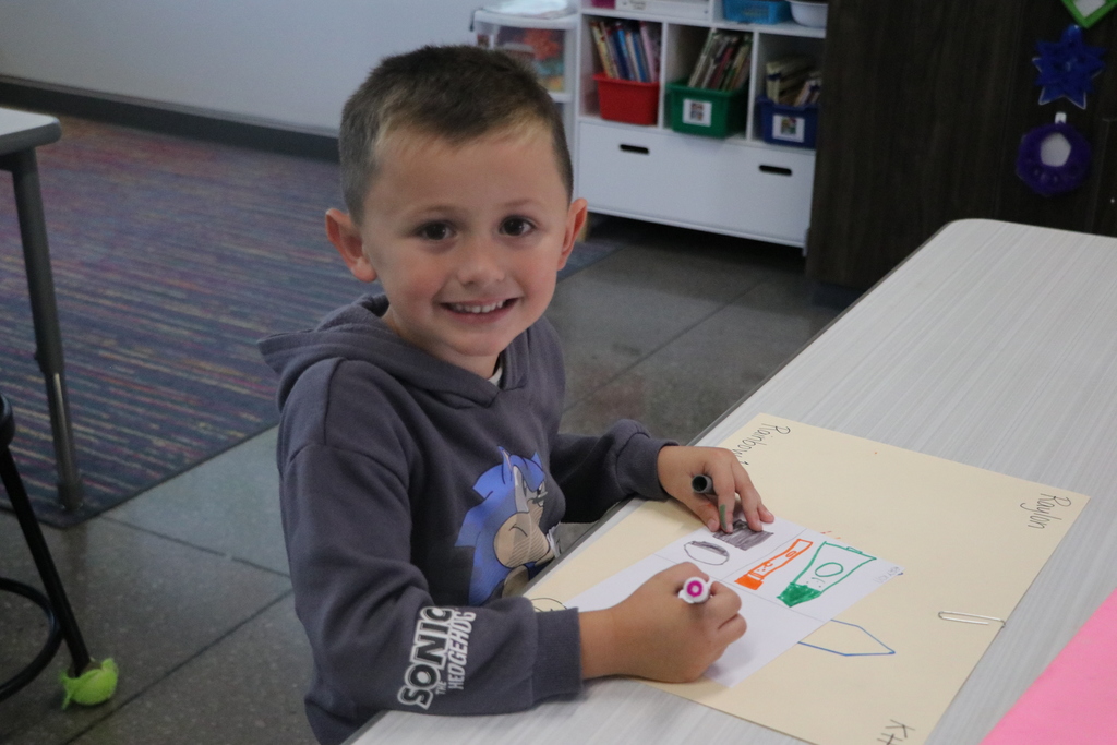 Ms. Aeshliman's Kindergarten art class learning about the foundations of art.