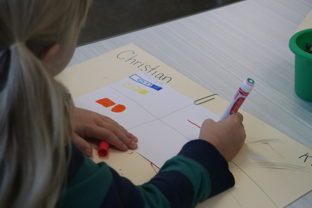 Ms. Aeshliman's Kindergarten art class learning about the foundations of art.