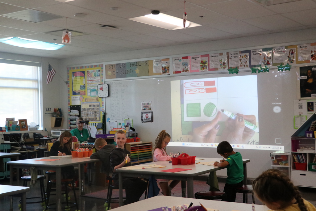 Ms. Aeshliman's Kindergarten art class learning about the foundations of art.